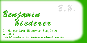 benjamin wiederer business card